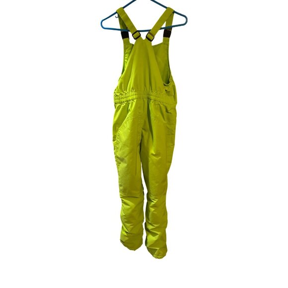 Lands End Boys Neon Green Snow Bib Overalls 16H Water-Resistant Insulated Winter - Picture 3 of 4